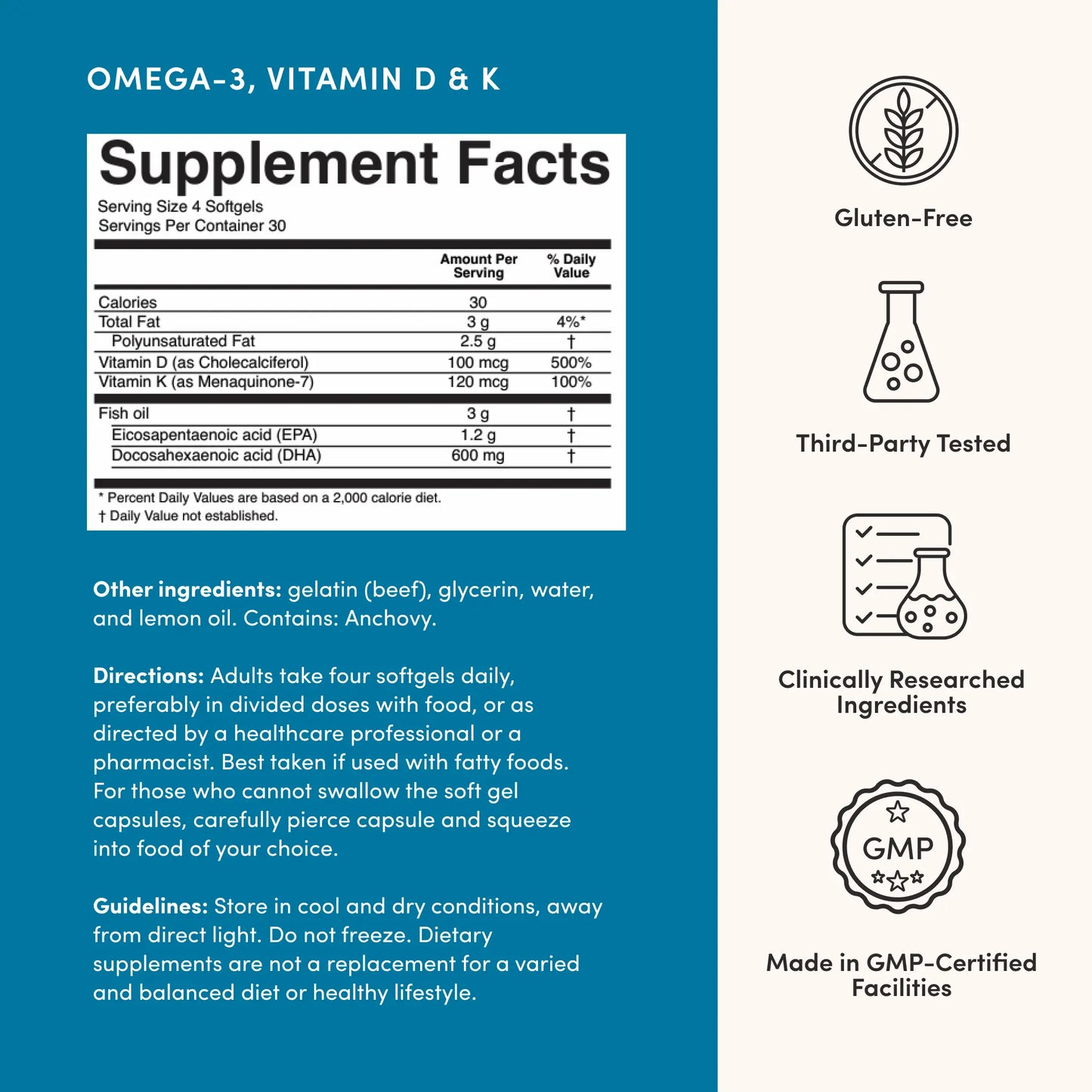 Omega-3 + Vitamin D3 & K2